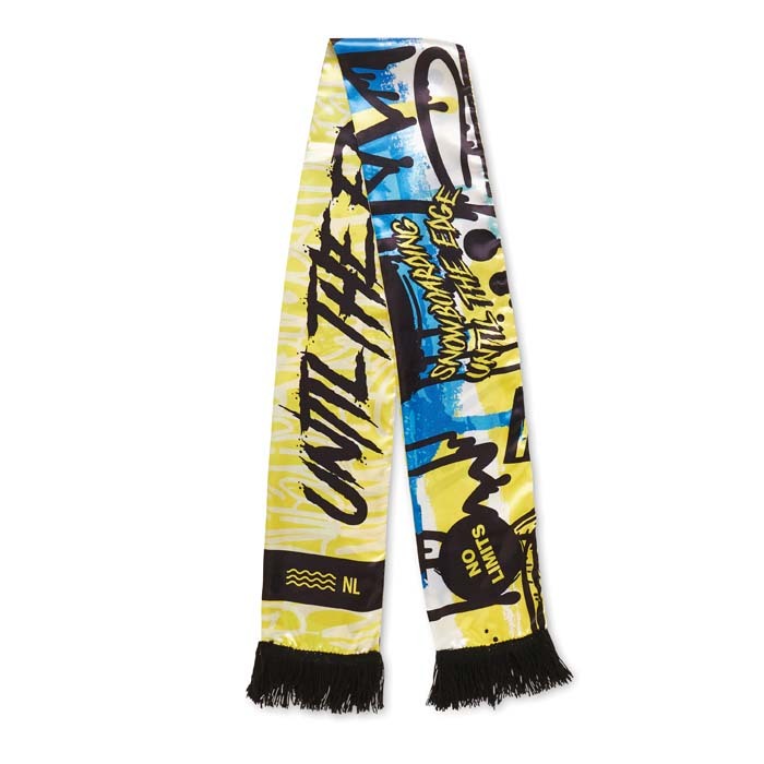 Lowest priced full colour double layer scarf. Made of satin fabric.