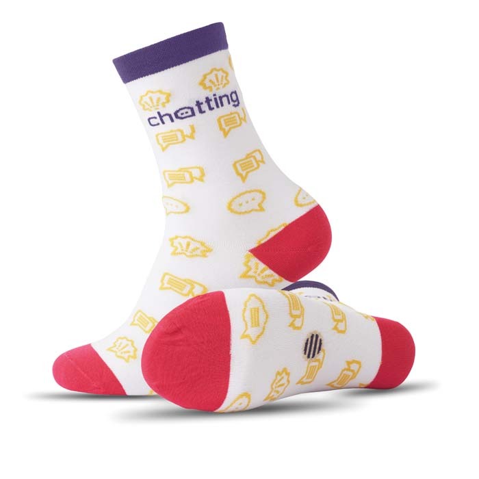 EU made - Cotton jacquard crew socks.